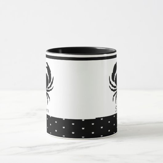 Nautical Crab Monogrammed Black and White Mok (Midden)