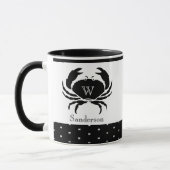 Nautical Crab Monogrammed Black and White Mok (Links)
