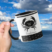 Nautical Crab Monogrammed Black and White Mok