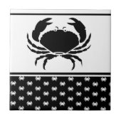 Nautical Crab Monogrammed Black and White Tegeltje (Voorkant)