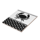 Nautical Crab Monogrammed Black and White Tegeltje (Zijkant)
