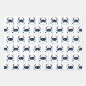 Nautical Crab Ocean Navy Blue, Blauwgroen Inpakpapier Vel (Voorkant)