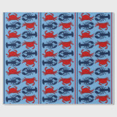 Nautical Crabs and Lobsters Seafood Gift Cadeaupapier (Vlak)