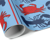 Nautical Crabs and Lobsters Seafood Gift Cadeaupapier (Rol Hoek)