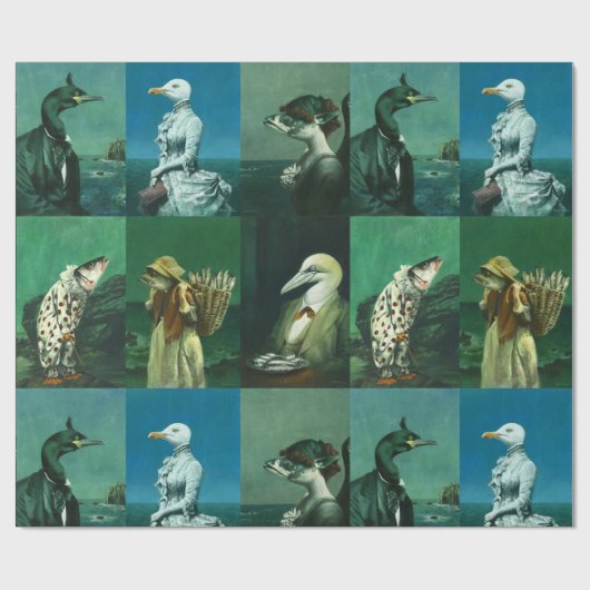 Nautical Creature Karakter Wrapping Papier (Vlak)