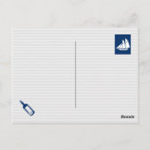 Nautical Crest Dolphins Anchor Oars Laurel Shield Briefkaart (Achterkant)