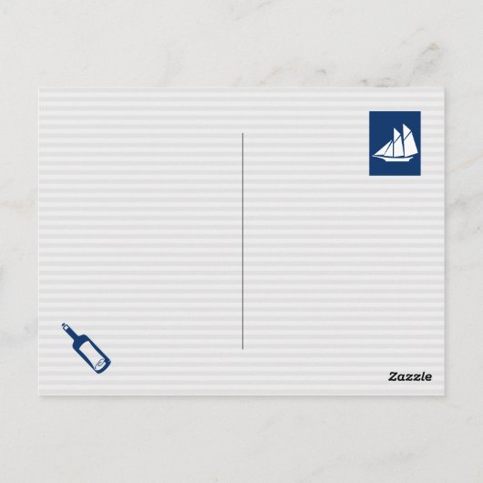 Nautical Crest Dolphins Anchor Oars Laurel Shield Briefkaart (Achterkant)