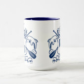 Nautical Crest Dolphins Anchor Oars Laurel Shield Mok (Midden)