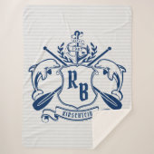 Nautical Crest Dolphins Anchor Oars Laurel Shield Sherpa Deken (Voorkant)