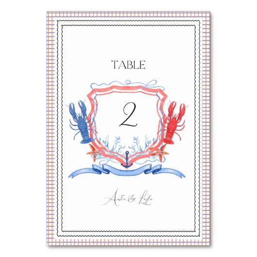 Nautical Crest met kreeft Kaart (Voorkant)