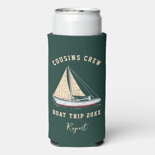 Nautical Crew Cousins Boot Trip Matching Seltzer Blikjeskoeler (Seltzer Achterkant)