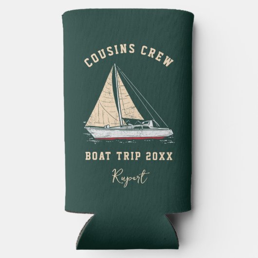 Nautical Crew Cousins Boot Trip Matching Seltzer Blikjeskoeler (Achterkant)