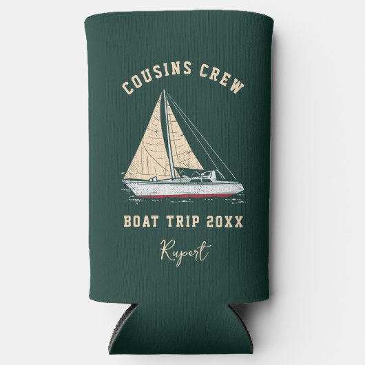 Nautical Crew Cousins Boot Trip Matching Seltzer Blikjeskoeler (Voorkant)