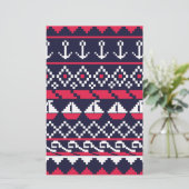 Nautical Cross stitch Briefpapier (Staand voorkant)