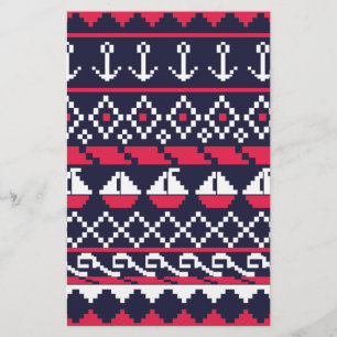 Nautical Cross stitch Briefpapier