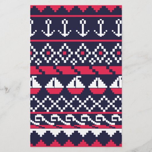 Nautical Cross stitch Briefpapier (Voorkant)