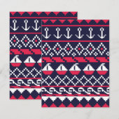 Nautical Cross stitch Informatiekaartje (Voorkant / Achterkant)