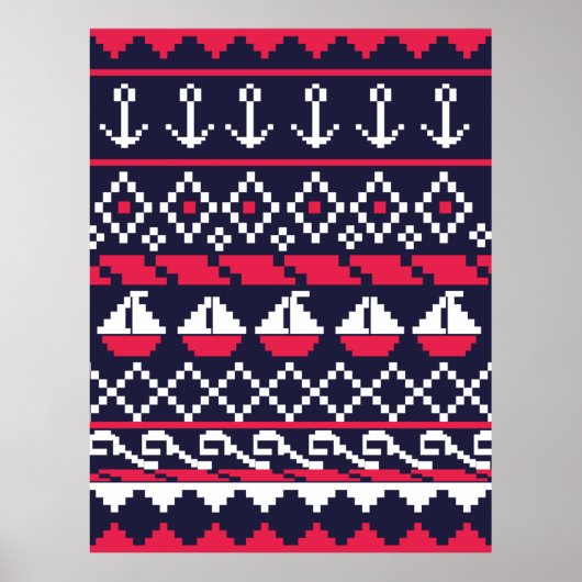 Nautical Cross stitch Poster (Voorkant)
