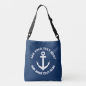 Nautical crossbody bag met aangepast bootanker crossbody tas (Achterkant)