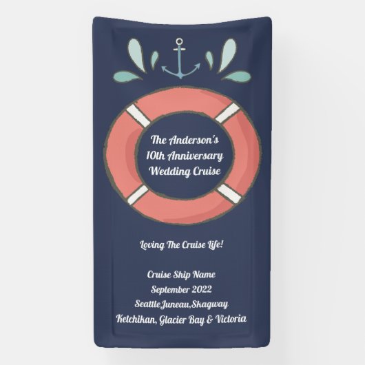 Nautical Cruise Decor Stateroom Deurbord Spandoek (Verticaal)