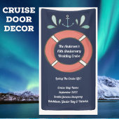Nautical Cruise Decor Stateroom Deurbord Spandoek
