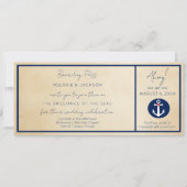 Nautical Cruise Ship boarding Pass Weddenschap Kaart (Voorkant)