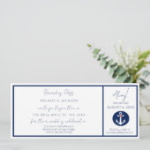 Nautical Cruise Ship boarding Pass Weddenschap Kaart (Staand voorkant)