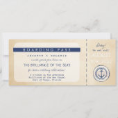 Nautical Cruise Ship boarding Pass Wedding Invite (Voorkant)