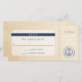 Nautical Cruise Ship-instapkaart RSVP Bedankkaart (Voorkant / Achterkant)