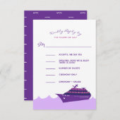 Nautical Cruise Ship Wedding RSVP Kaartje (Voorkant / Achterkant)