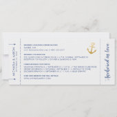 Nautical Cruise Weddenschap Pass Save Date Aankondiging (Achterkant)
