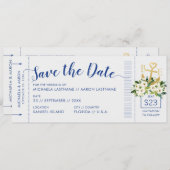 Nautical Cruise Weddenschap Pass Save Date Aankondiging (Voorkant / Achterkant)