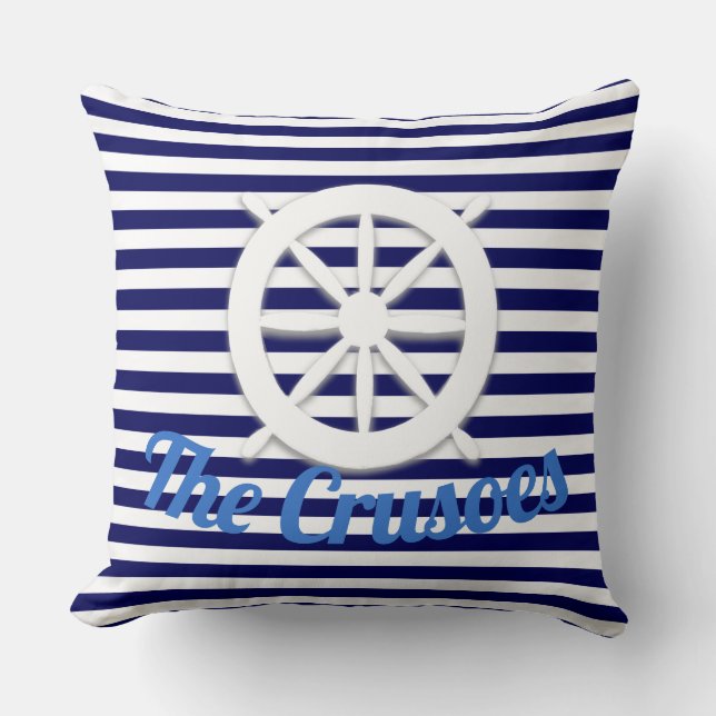 Nautical Custom bij verzendwiel Kussen (Voorkant)