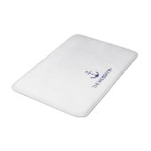 Nautical Custom Boat Name marine blue anchor white Badmat (Gekanteld)