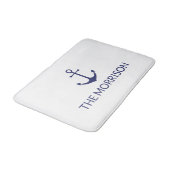 Nautical Custom Boat Name marine blue anchor white Badmat (Gekanteld)