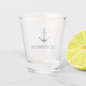 Nautical Custom Boat Name marvy blue anchor Shot Glas (Achterkant)