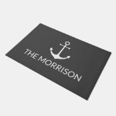 Nautical Custom Boat Name white ancholische houtsk Deurmat (Schuin)