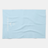 Nautical Custom Boat Name white anchor light blue Theedoek (Horizontaal)