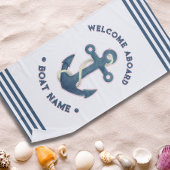 Nautical Custom boot naam welkom aan boord anker Strandlaken