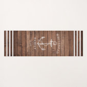 Nautical Custom Familie Anker Bruin Hout Yogamat (Achterkant (horizontaal))