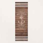 Nautical Custom Familie Anker Bruin Hout Yogamat (Voorkant)