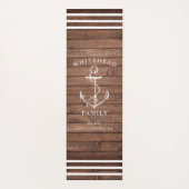 Nautical Custom Familie Anker Bruin Hout Yogamat (Achterkant)