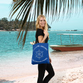 Nautical Custom Grooms Naam Anker Wiel Navy Blue Tote Bag