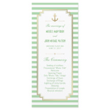 Nautical Custom Mint White Program Rack-Kaarten