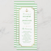 Nautical Custom Mint White Program Rack-Kaarten Programmakaart (Voorkant / Achterkant)