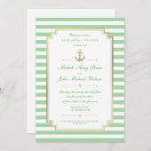 Nautical Custom Mint White Rehearsal Dinner nodigt Kaart (Voorkant / Achterkant)