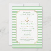 Nautical Custom Mint White Vrijgezellenfeest nodig Kaart (Voorkant)