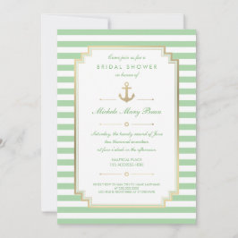 Nautical Custom Mint White Vrijgezellenfeest nodig Kaart