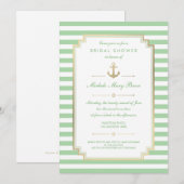 Nautical Custom Mint White Vrijgezellenfeest nodig Kaart (Voorkant / Achterkant)