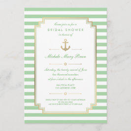 Nautical Custom Mint White Vrijgezellenfeest nodig Kaart